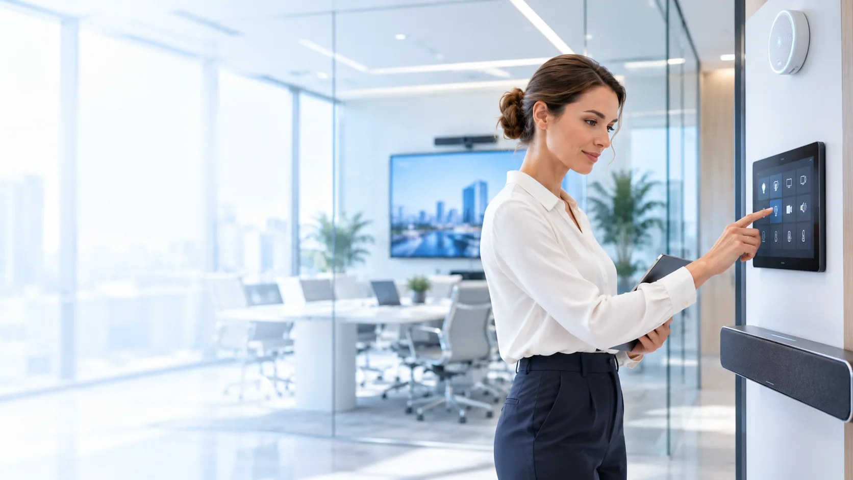 Moderne bedrijfsomgeving met smart-buildingtechniek