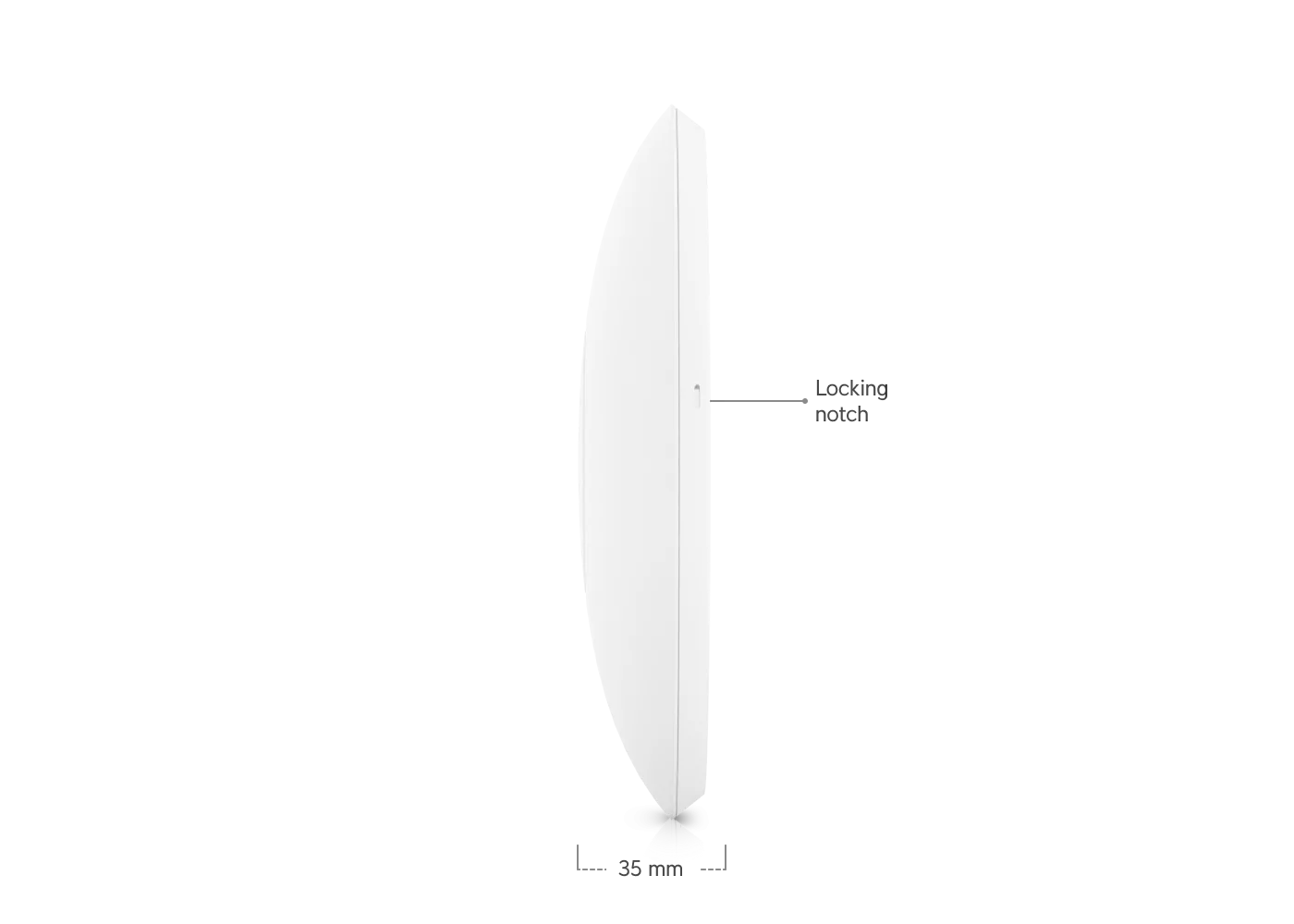 Side-profile technical illustration of the U6‑Pro (thin profile)