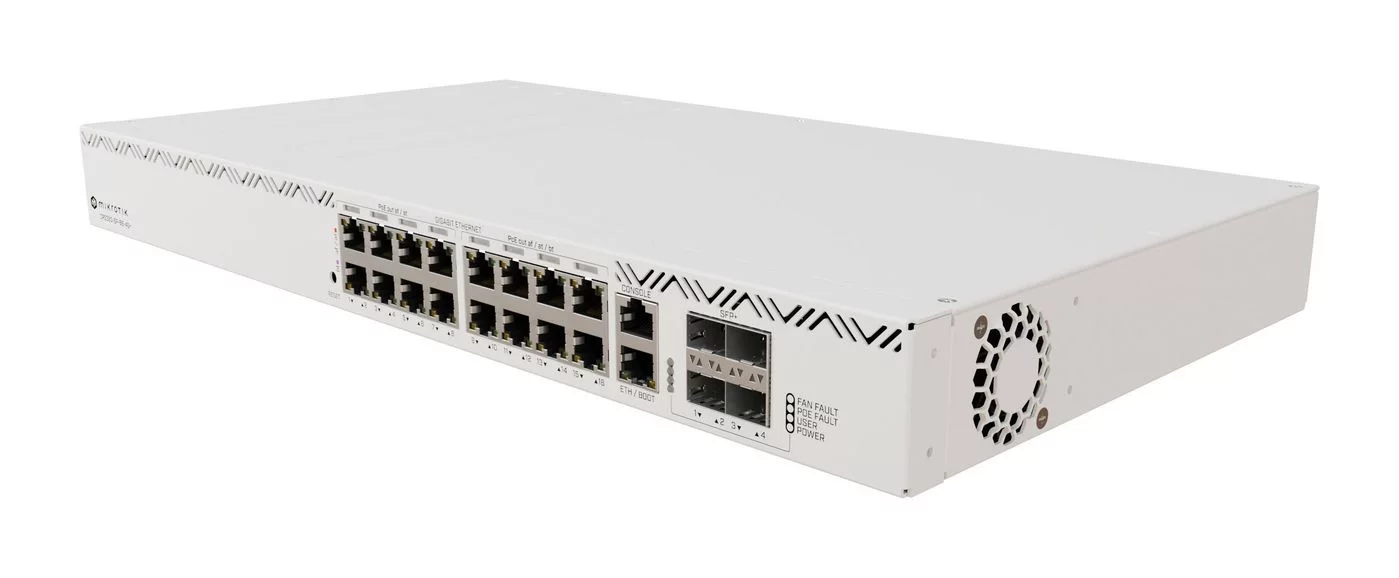 MikroTik CRS320 PoE++-switch met 4× 10G SFP+ – CRS320-8P-8B-4S+RM