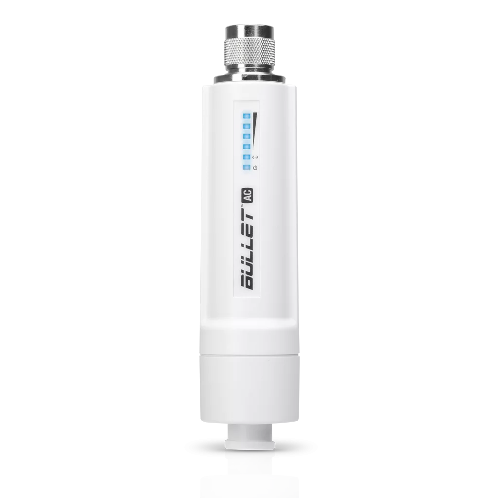 Officiële productafbeelding van de Ubiquiti airMAX Bullet AC B-DB-AC vanuit een andere hoek.
