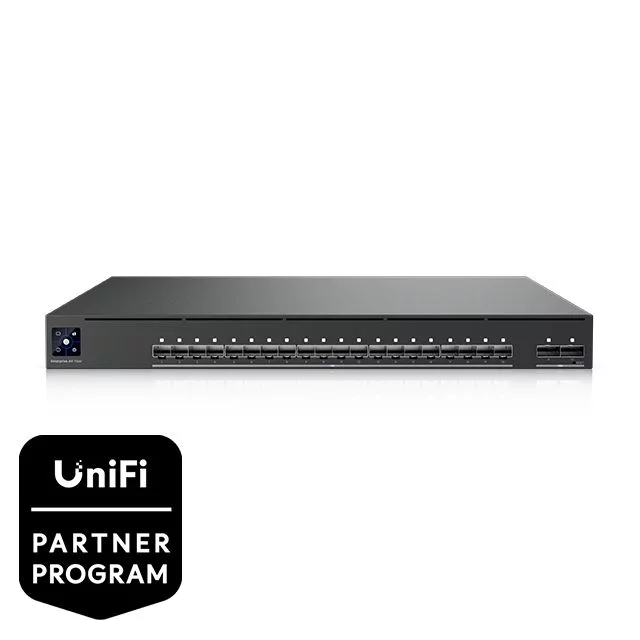 Ubiquiti UniFi Enterprise Audio/Video glasvezel-AV-switch – 20× 10G SFP+ en 2× 100G QSFP28 – EAV-Fiber