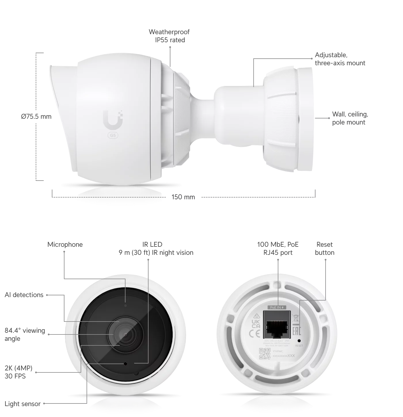 Ubiquiti UniFi Protect G5 Bullet UVC-G5-Bullet