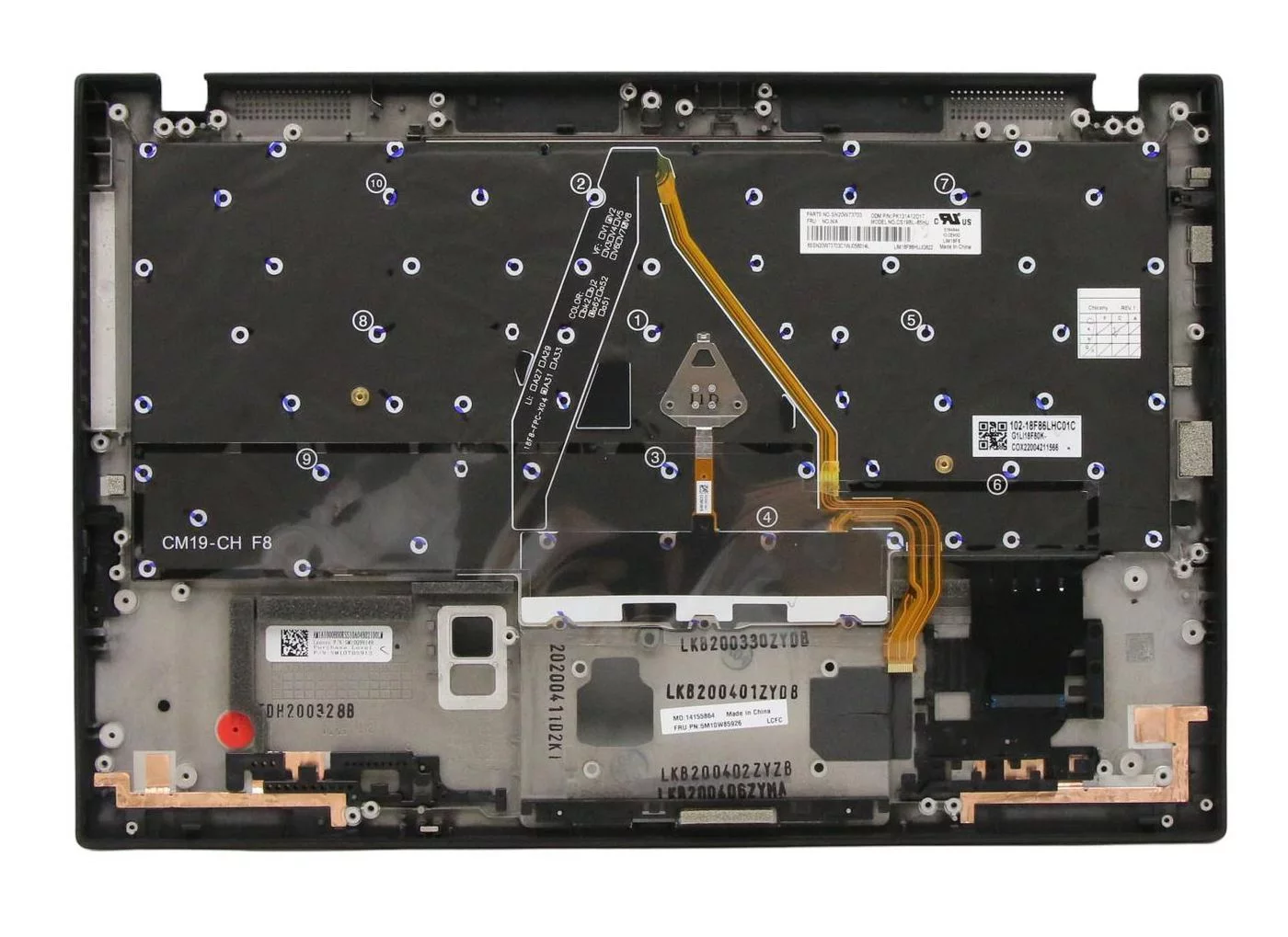Lenovo ThinkPad X1 Carbon Gen 7 toetsenbordbehuizing – Russische indeling, WWAN – 5M10W85936