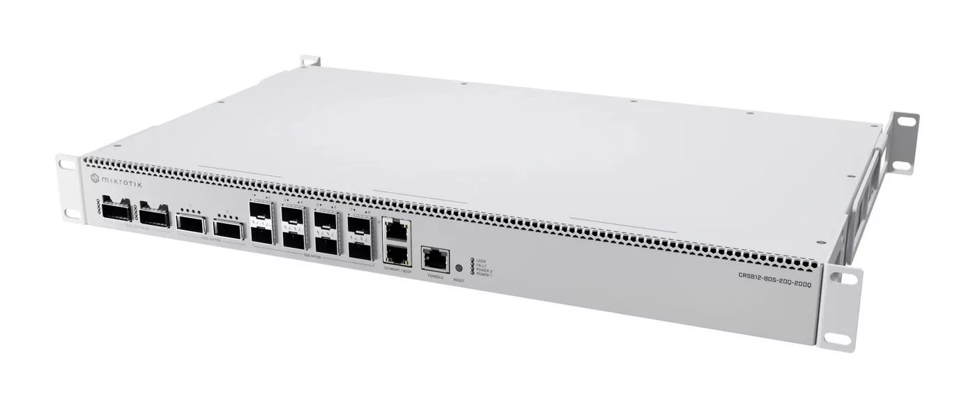 MikroTik CRS812 DDQ netwerkswitch – 400G QSFP56-DD – CRS812-8DS-2DQ-2DDQ-RM