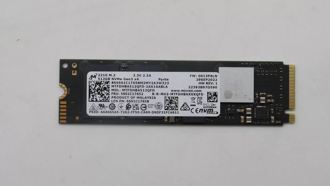 Lenovo 512GB M.2 2280 NVMe SSD – QLC, 2200 MB/s – 5SS1W19389