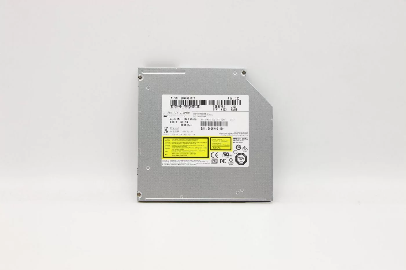 Lenovo HL GUE1N 9,0 mm DVD-writer zonder frontplaat – 01MP404