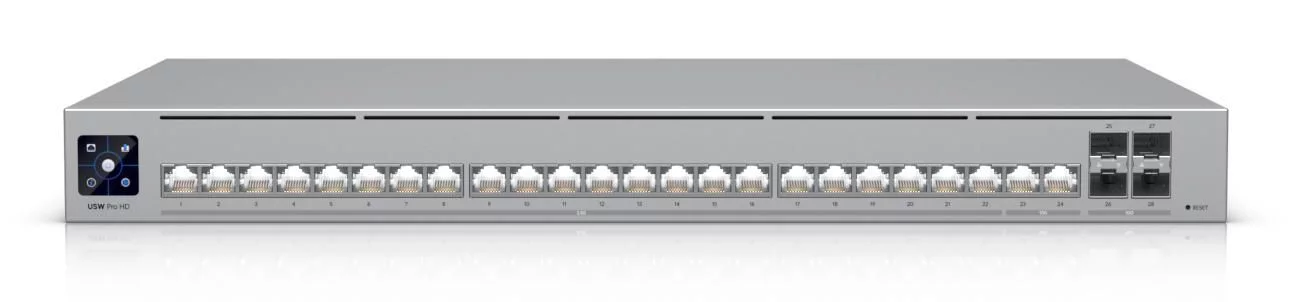 Ubiquiti Pro HD 24 netwerkswitch – 22× 2,5 GbE en 4× 10G SFP+ – USW-PRO-HD-24