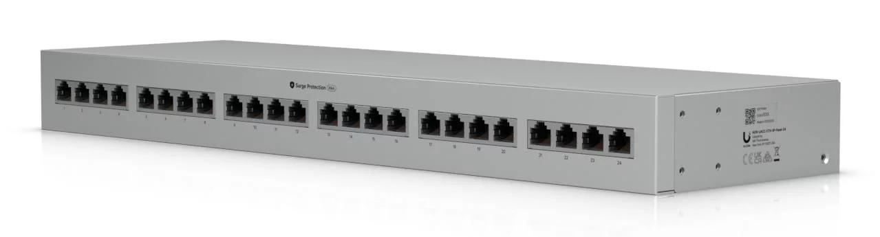 Ubiquiti Ethernet-overspanningsbeveiliging 24-poorts – 1U rackpaneel – UACC-ETH-SP-Panel-24