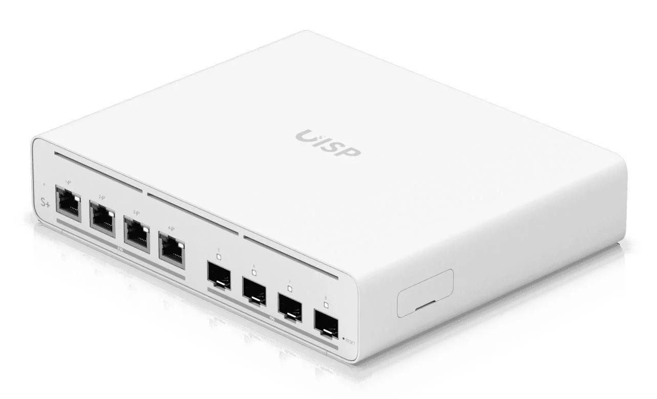 Ubiquiti UISP Switch Plus netwerkswitch – 4× 2,5 GbE en 4× 10G SFP+ – UISP-S-Plus