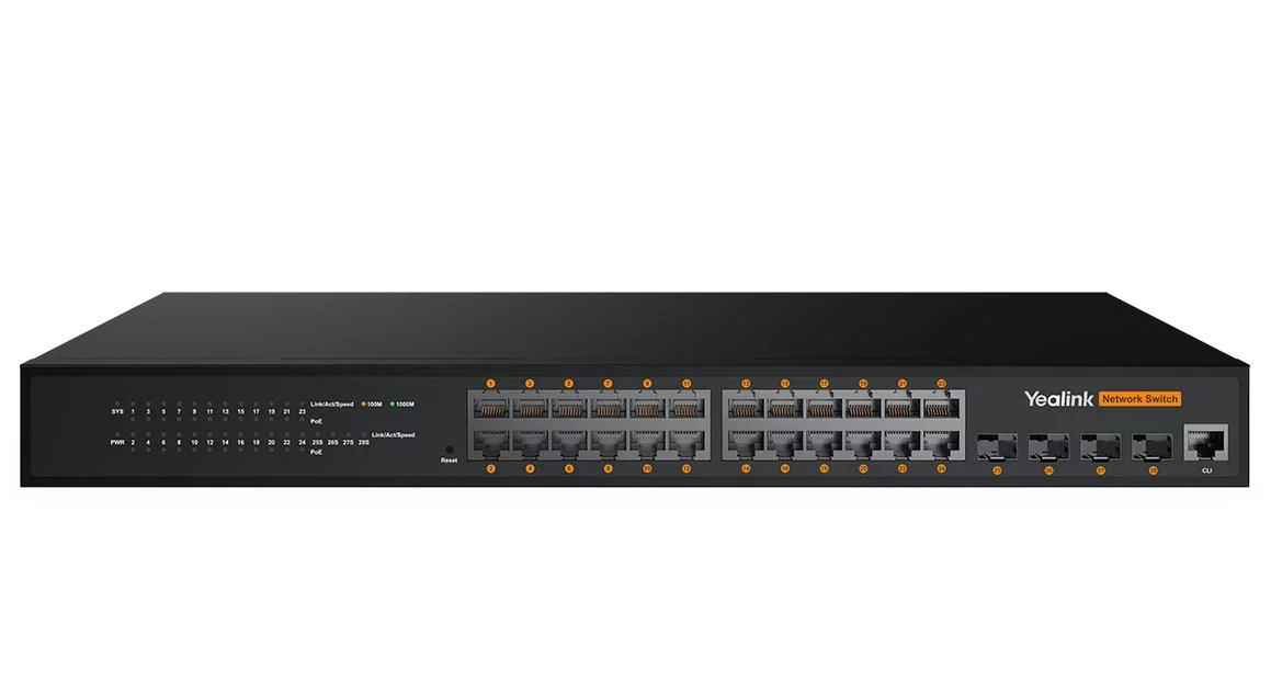 Yealink RCH240 AV-netwerkswitch – 24 PoE+-poorten – 1303228