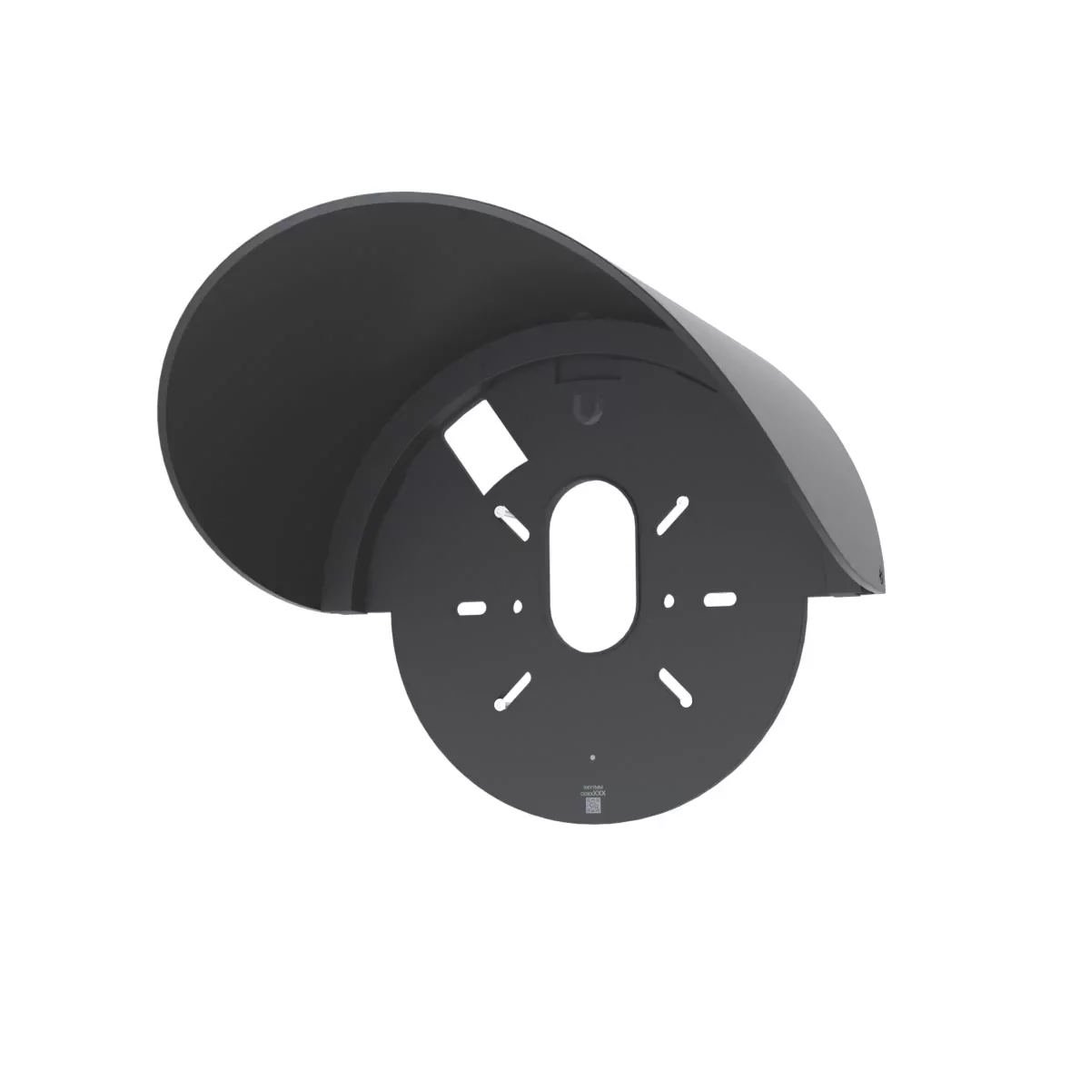 Montageaanzicht van het zwarte UACC-G6-DOME-WS-B schild voor de G6 Dome-camera