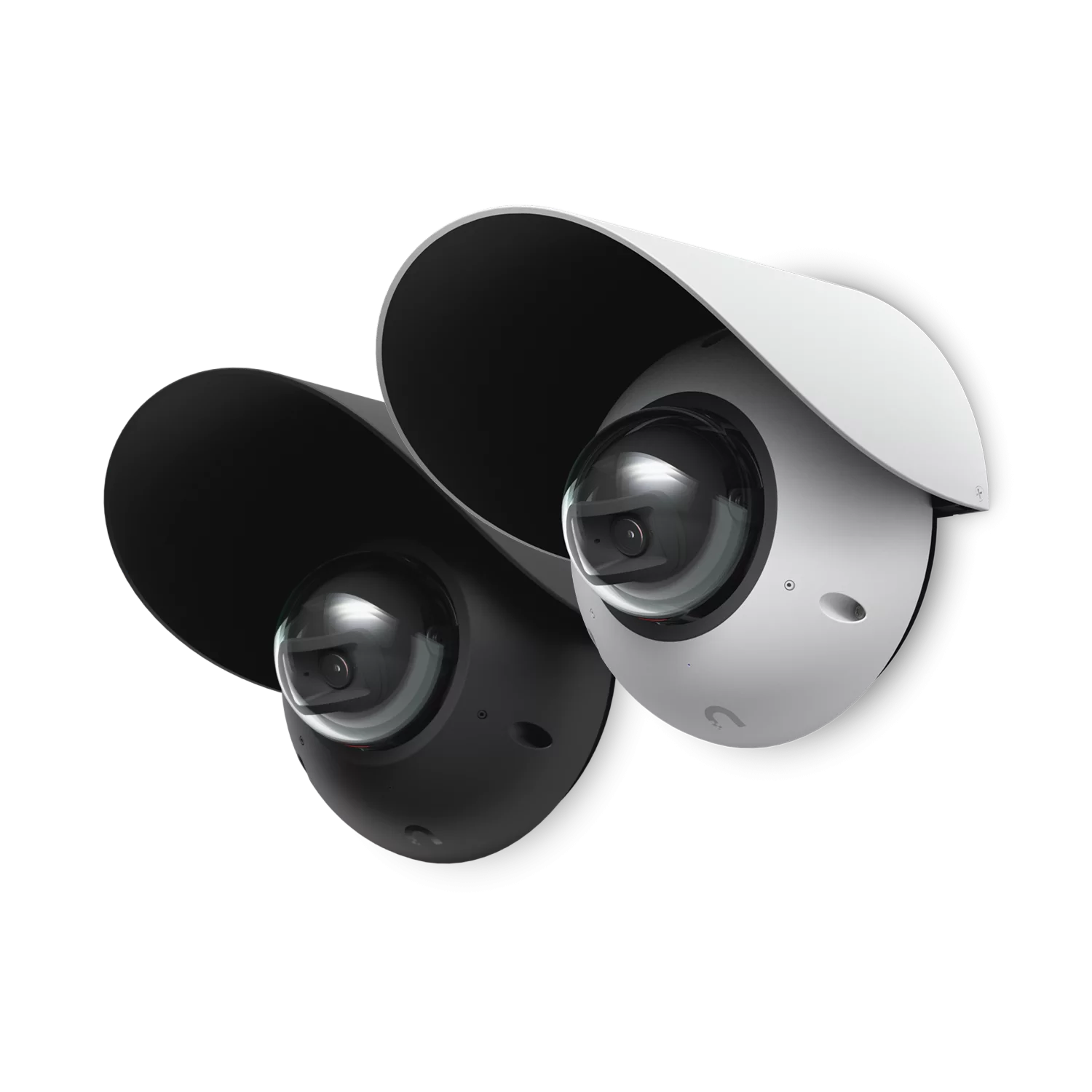 Zwart UACC-G6-DOME-WS-B schild gemonteerd op een G6 Dome-camera