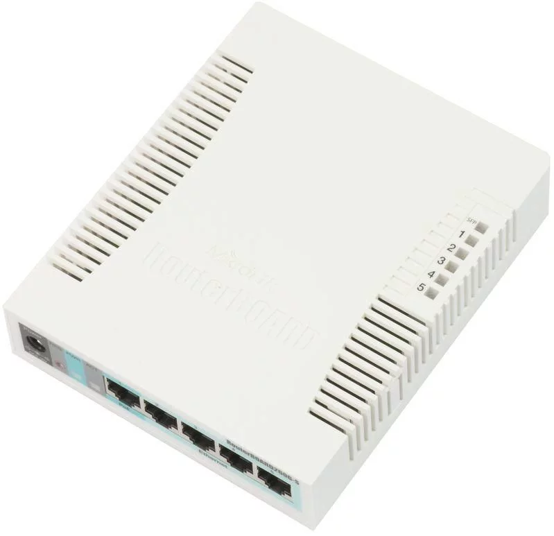 MikroTik RB260GS netwerkswitch – 5 gigabitpoorten en 1 SFP-slot – CSS106-5G-1S