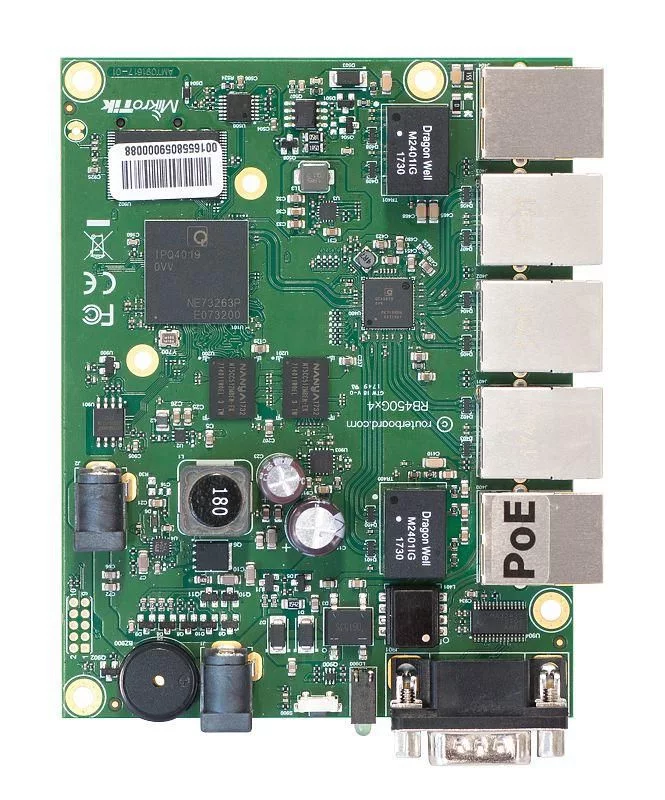 MikroTik RouterBOARD 450Gx4 bekabelde router – 5 Gigabit-poorten – RB450Gx4