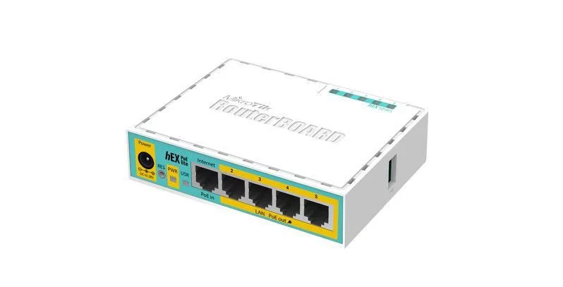 MikroTik hEX PoE lite router – 4 PoE-uitgangen – RB750UPr2