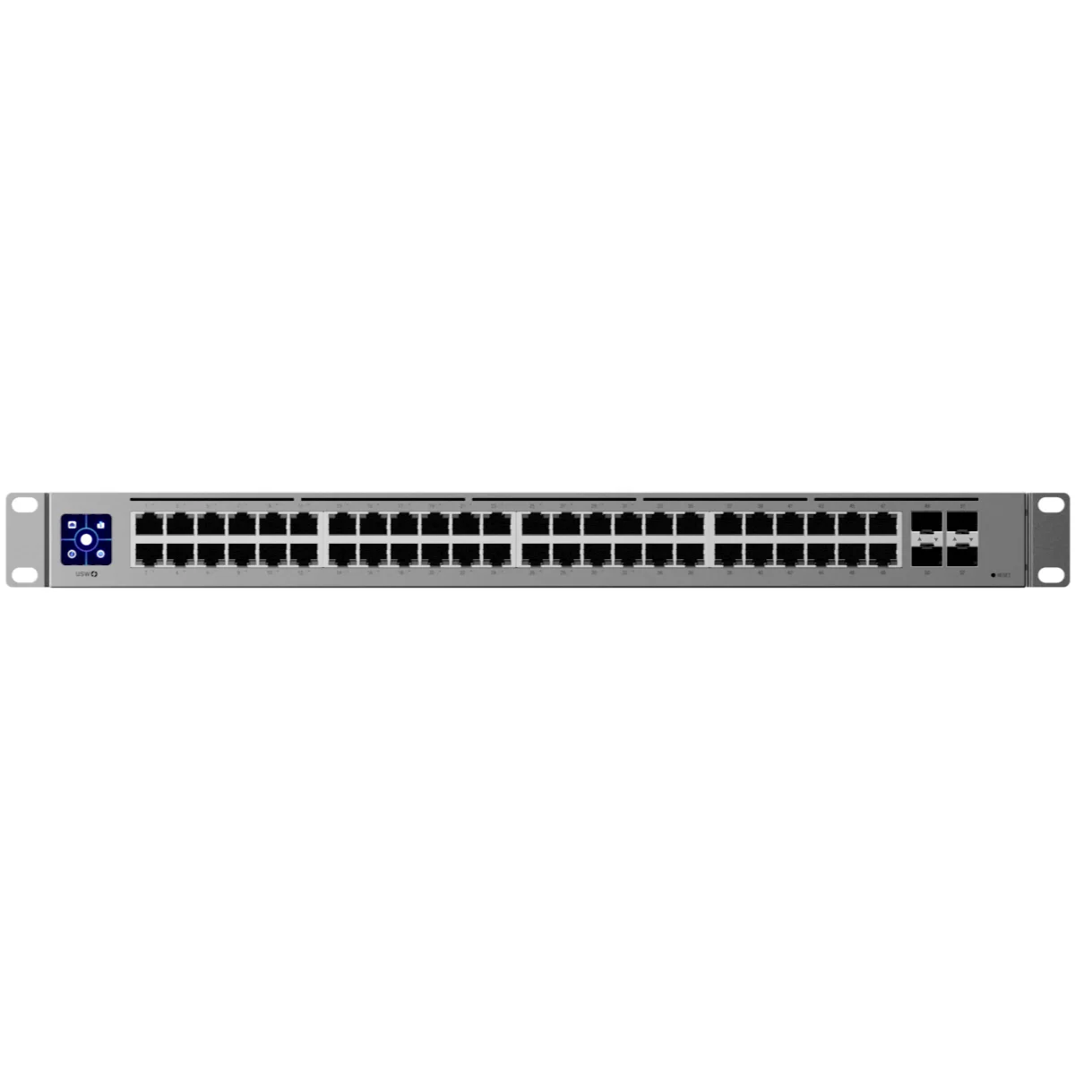 Ubiquiti UniFi Standard 48 PoE netwerkswitch USW-48-POE, frontpaneel met 48 netwerkpoorten