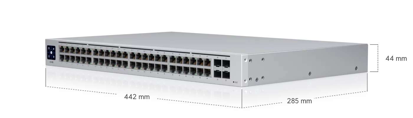 Ubiquiti UniFi Standard 48 PoE netwerkswitch USW-48-POE in perspectief
