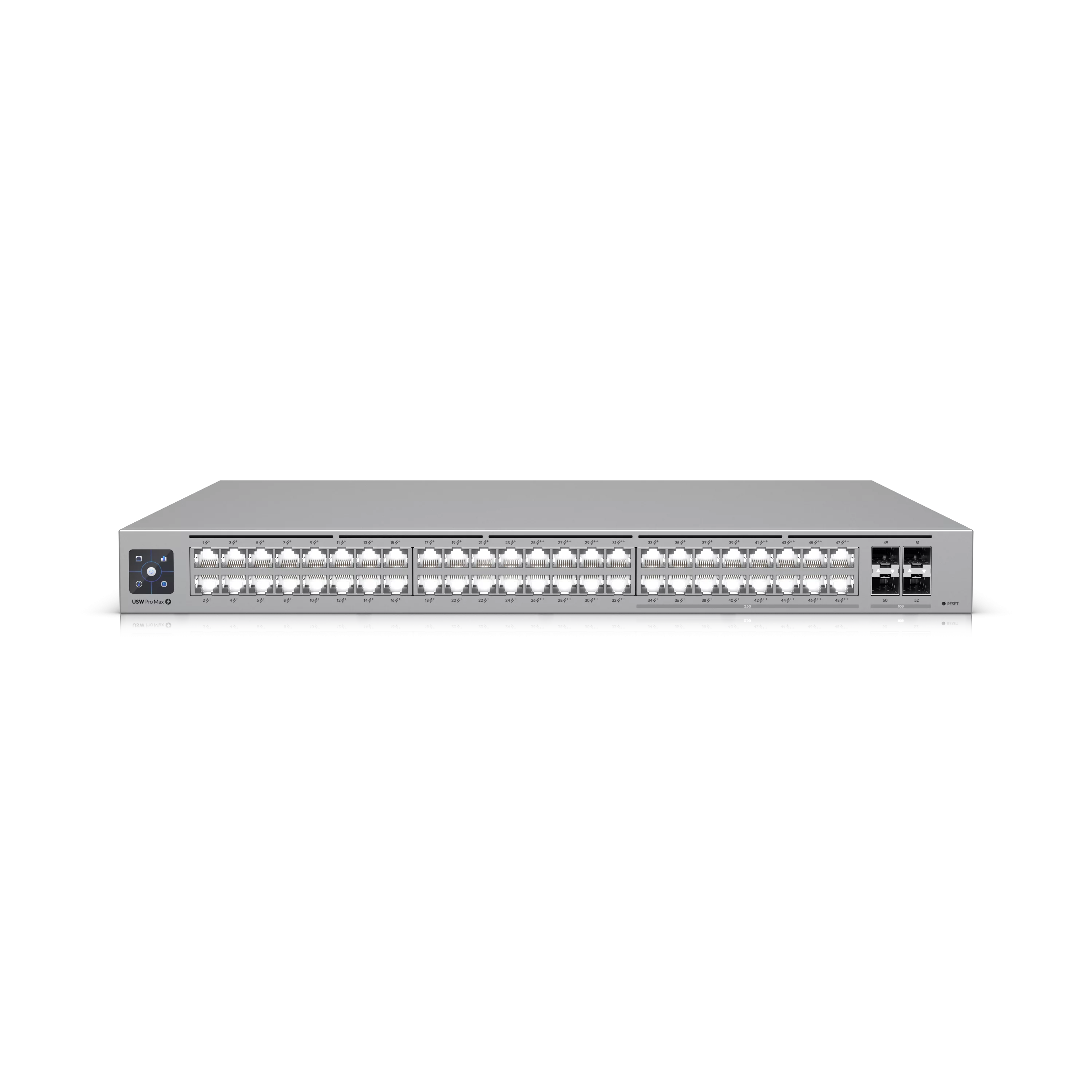 Ubiquiti UniFi Pro Max 48 PoE netwerkswitch, model USW-Pro-Max-48-PoE