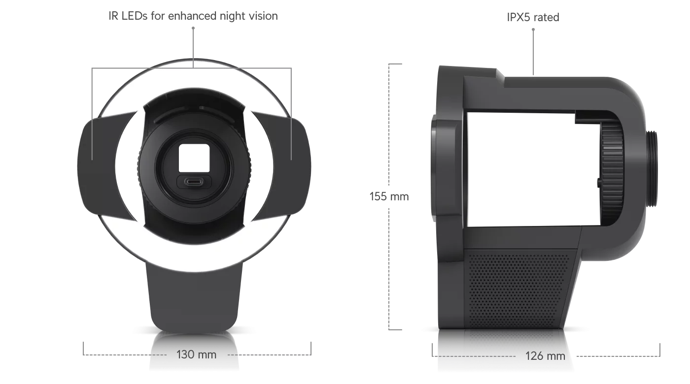 Ubiquiti AI Enhancer UACC-AI-Pro-Enhancer in zwart, vooraanzicht en zijaanzicht
