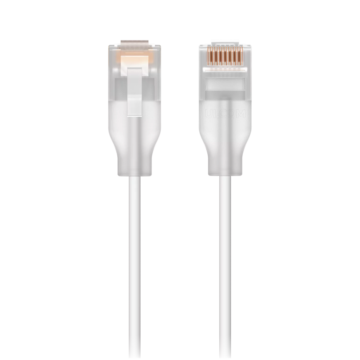 Witte Ubiquiti UniFi Etherlighting Patch Cable UACC-CABLE-PATCH-EL-1M-W met twee transparante RJ45-connectoren