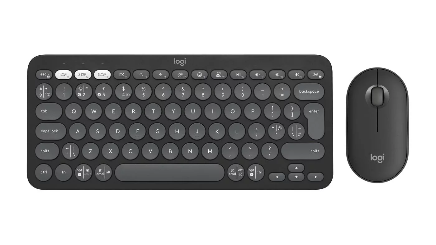 Logitech Pebble 2 Combo toetsenbord- en muisset – grafiet, Britse QWERTY-indeling – 920-012233