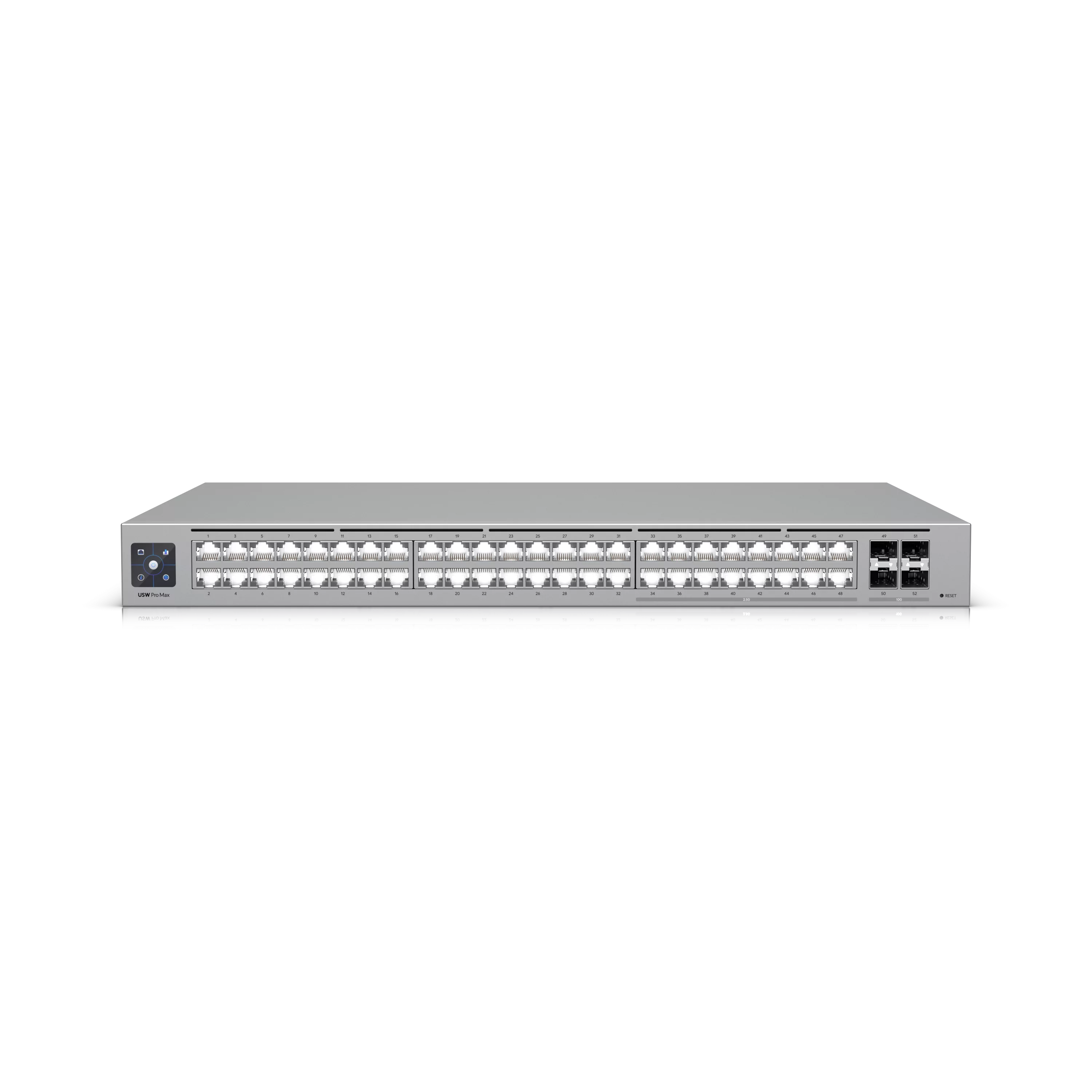 Front view of Ubiquiti UniFi Pro Max 48 (USW-Pro-Max-48) switch