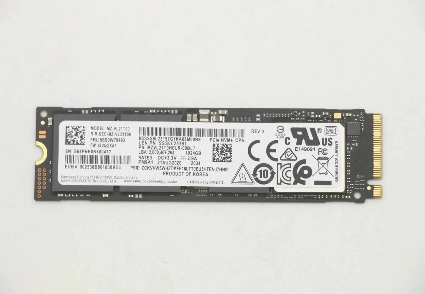 Lenovo 1TB M.2 2280 NVMe SSD – PCIe 4.0 x4 met Opal 2.0 – 5SS0W79493