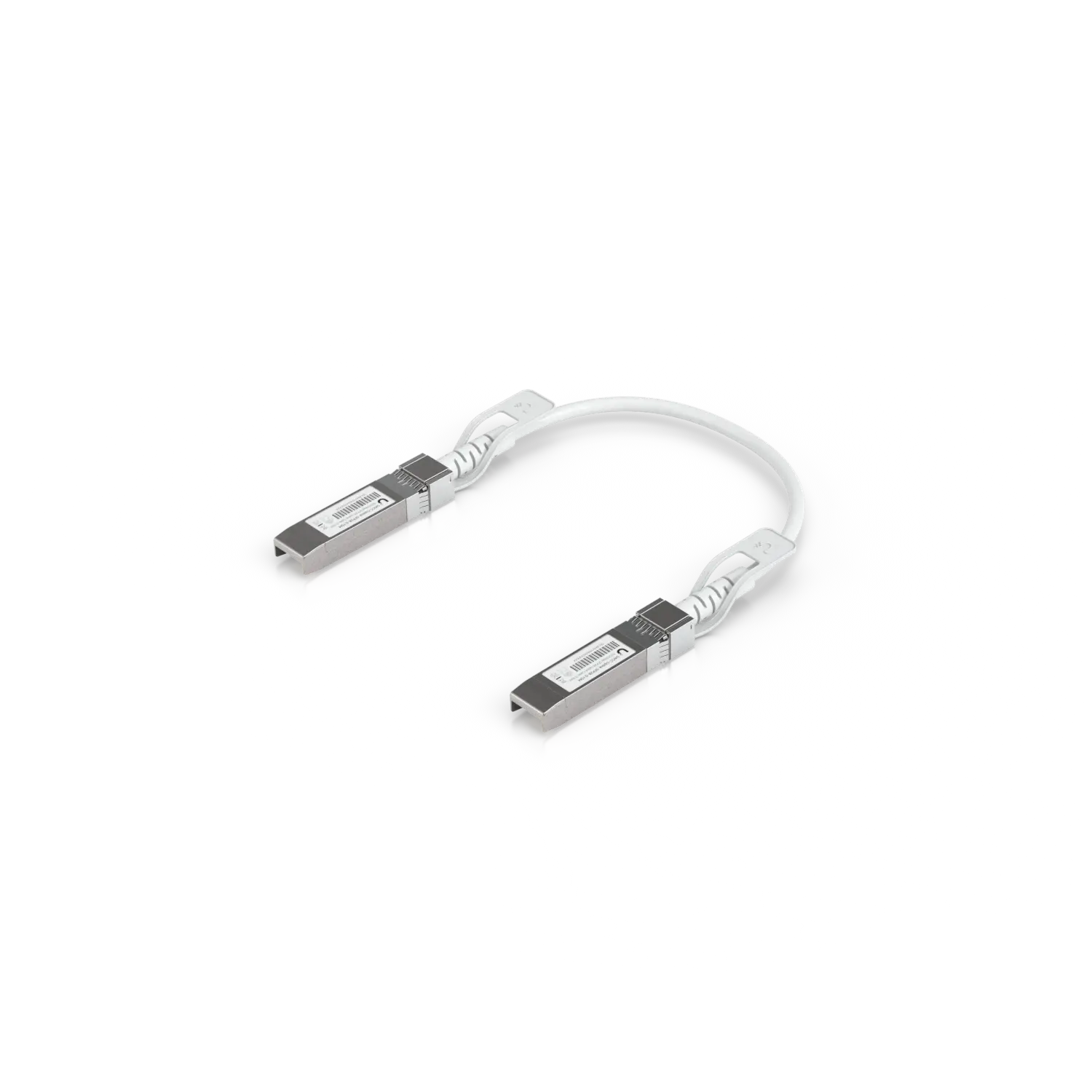 Exacte Ubiquiti UACC-UPLINK-SFP28-0.15M kabel met beide SFP28-connectoren zichtbaar