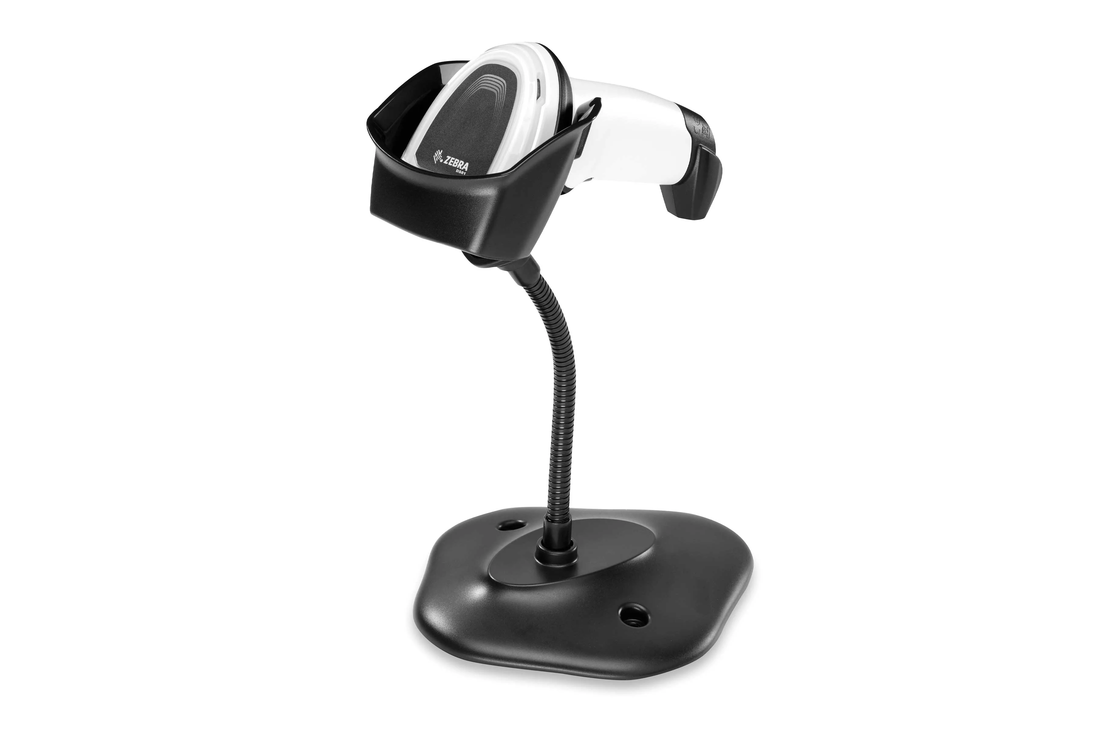 Zebra DS8108 barcodescanner in witte uitvoering met standaard