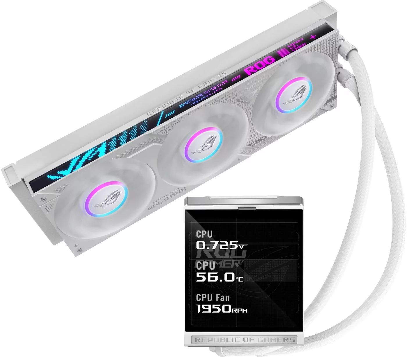 ASUS ROG Strix LC IV 360 ARGB LCD White Edition vloeistofkoeler – 5,08-inch IPS-scherm – 90RC01M2-B0EAY0