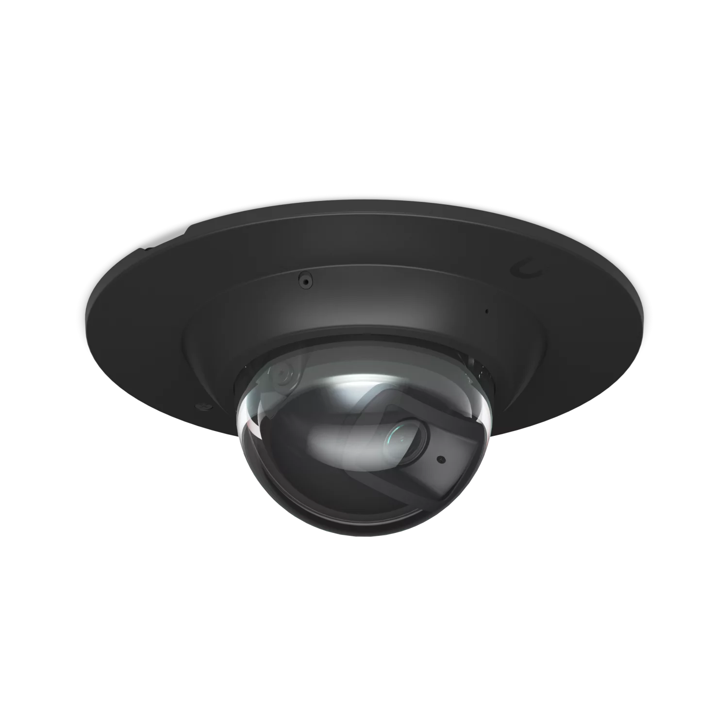 Zwarte Ubiquiti Dome Camera Flush Mount UACC-DOME-FM-B met domecamera in verzonken plafondmontage