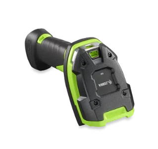 Zebra DS3608-SR bedrade ultra-robuuste 1D/2D-barcode­scanner, gezien schuin van achteren.