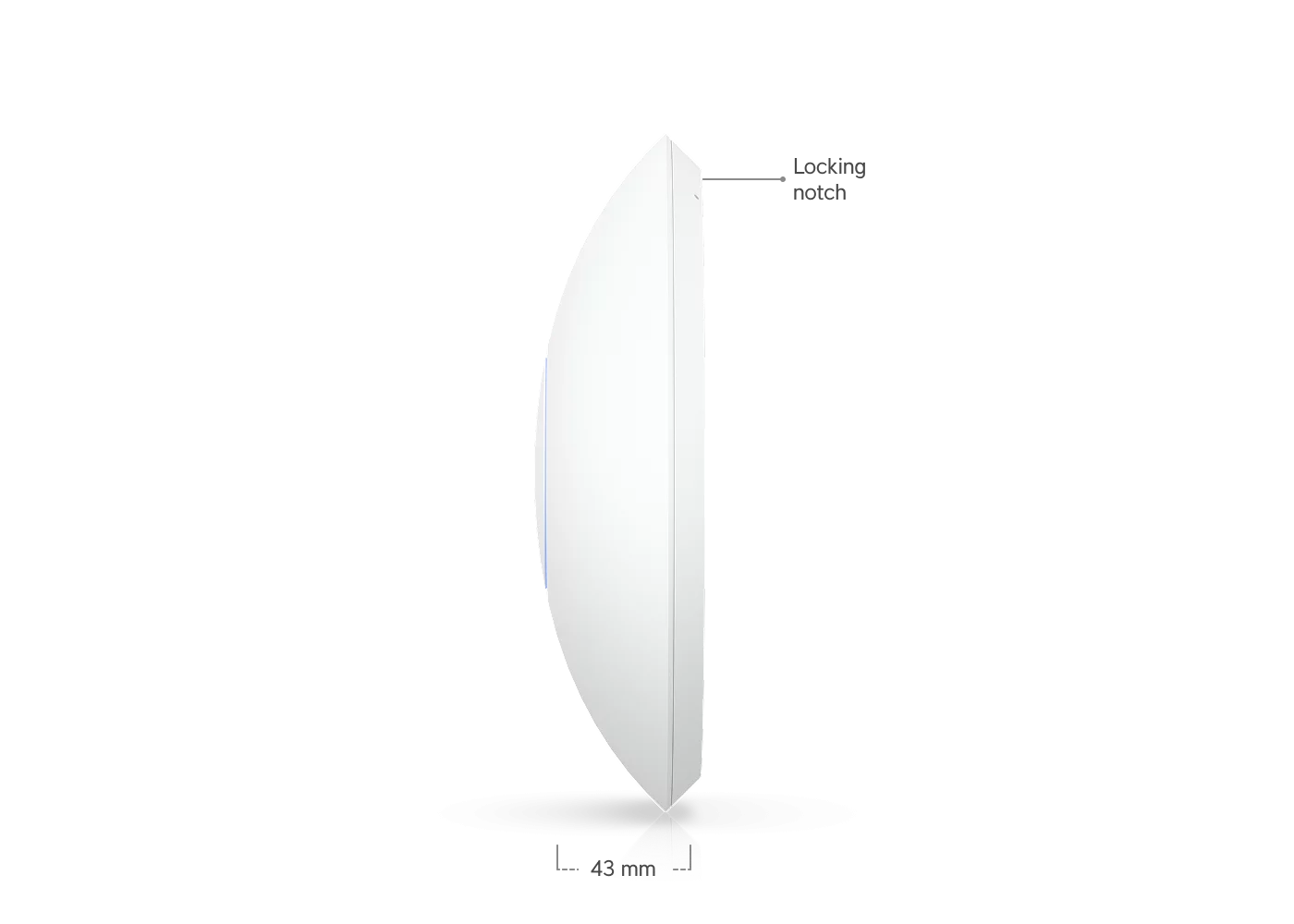 Ubiquiti U7-LR WiFi 7 access point, zijaanzicht