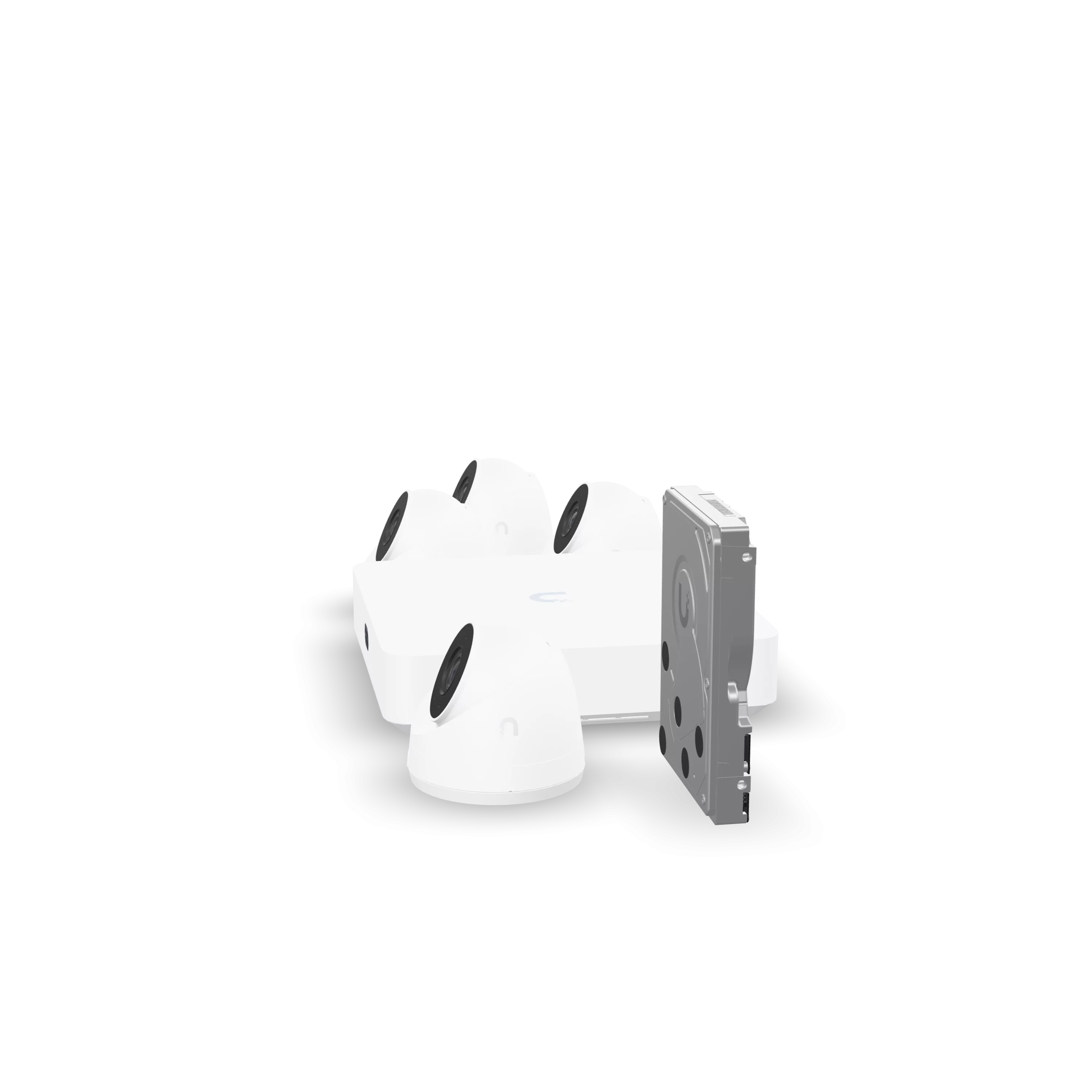 Ubiquiti Compact UniFi Protect NVR Instant Kit met vier G5 Turret Ultra-camera's, NVR en harde schijf