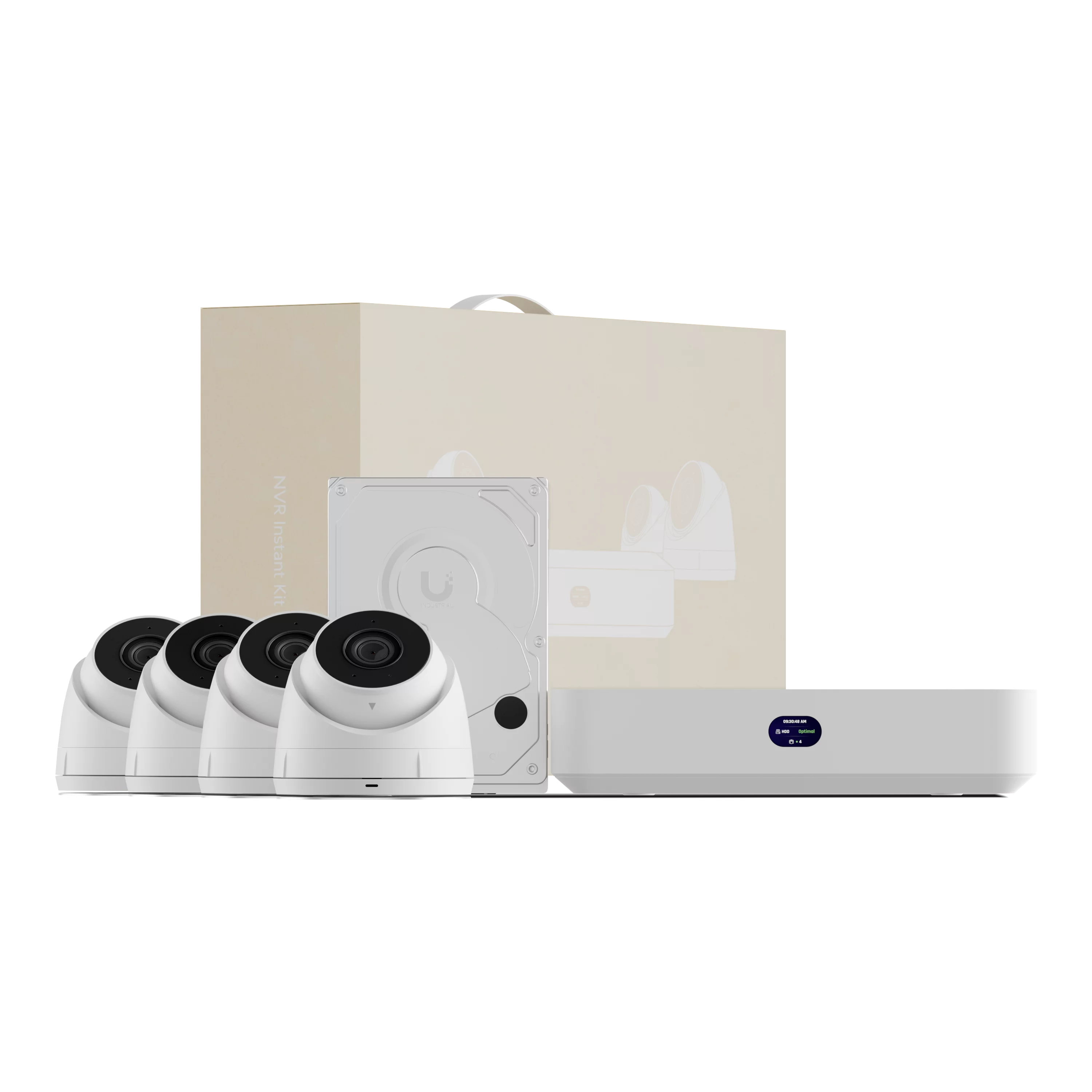 Overzicht van de inhoud van de Ubiquiti UNVR-Instant-Kit