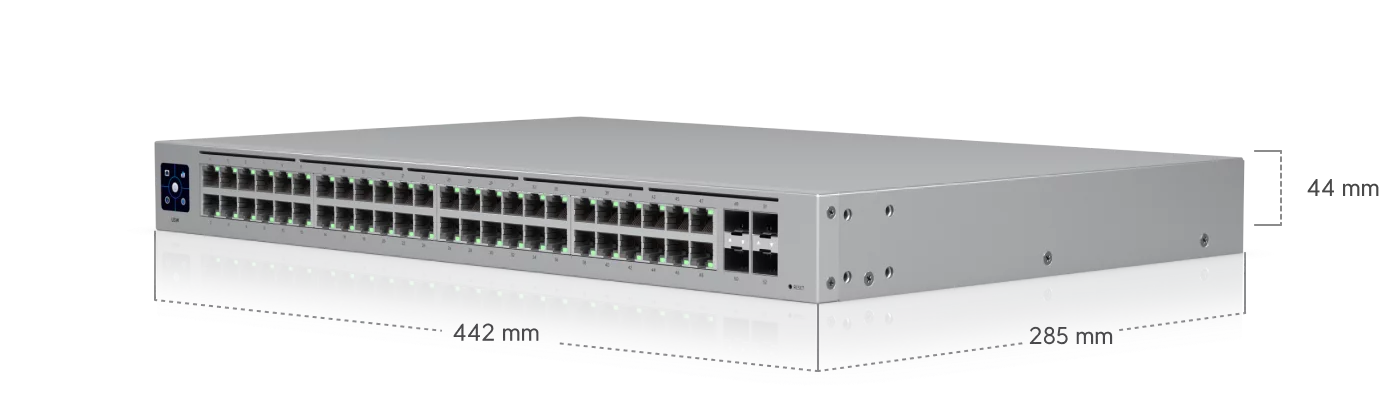 Ubiquiti UniFi Switch 48 USW-48 vanuit een schuin perspectief