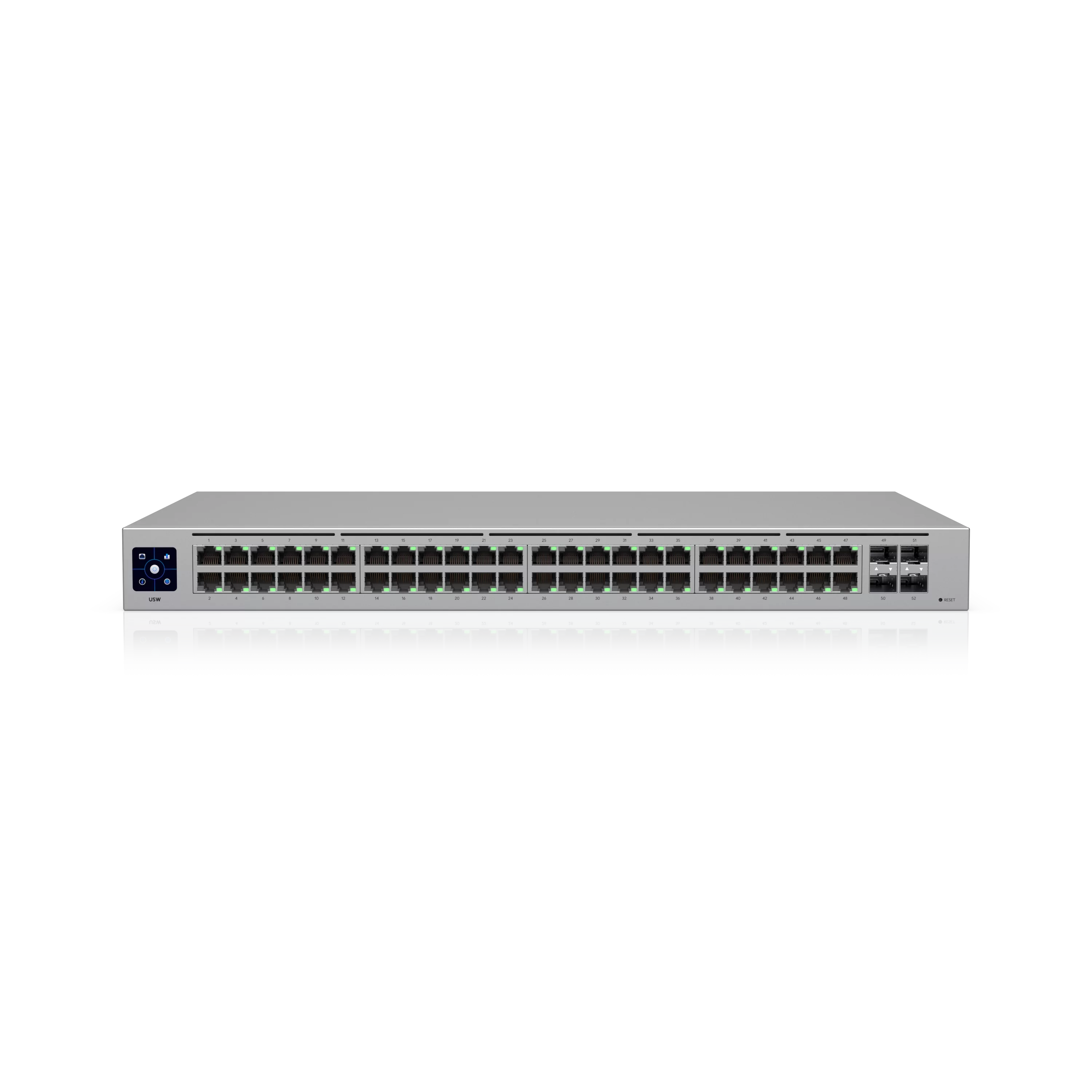 Frontaal productbeeld van de Ubiquiti UniFi Switch 48 USW-48