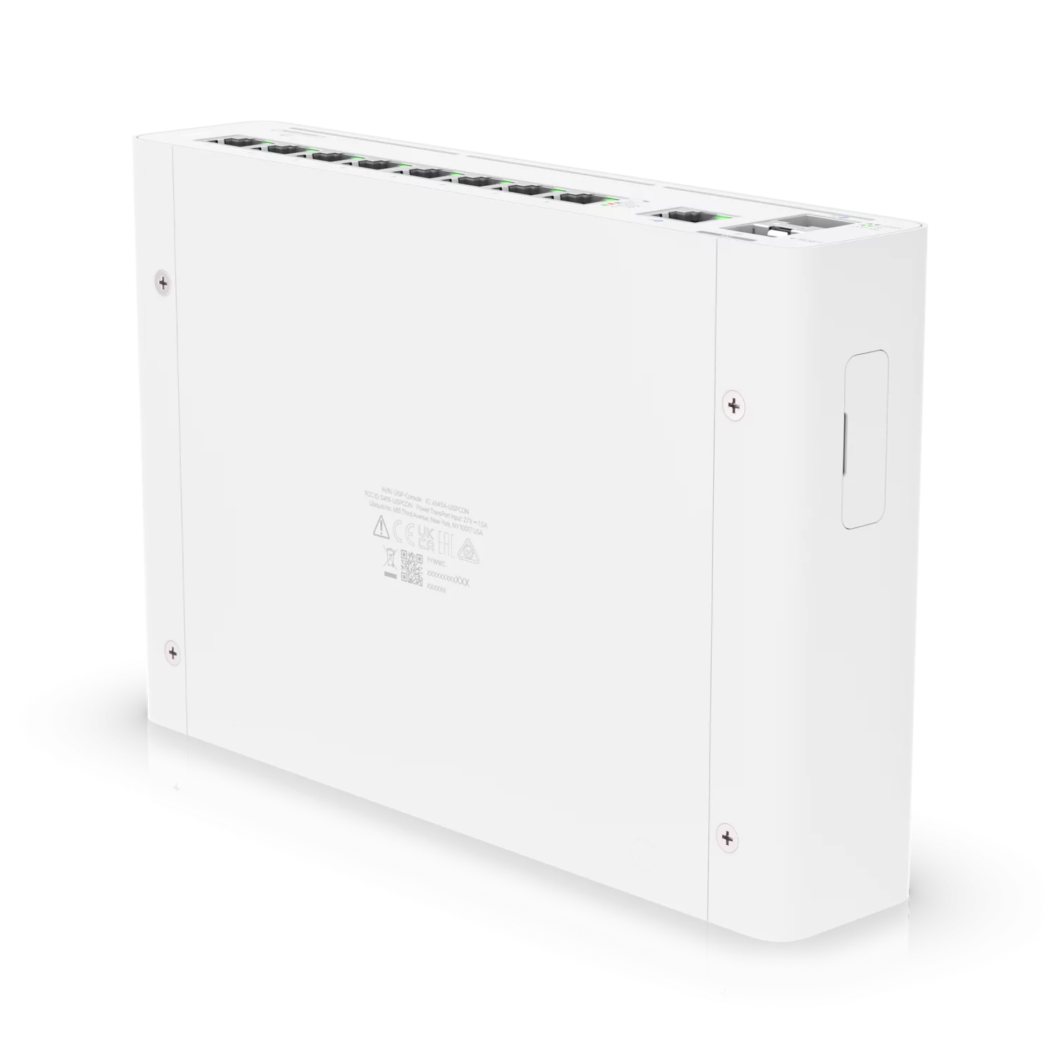 High-resolution angled render of the UISP Console showing side and rear details