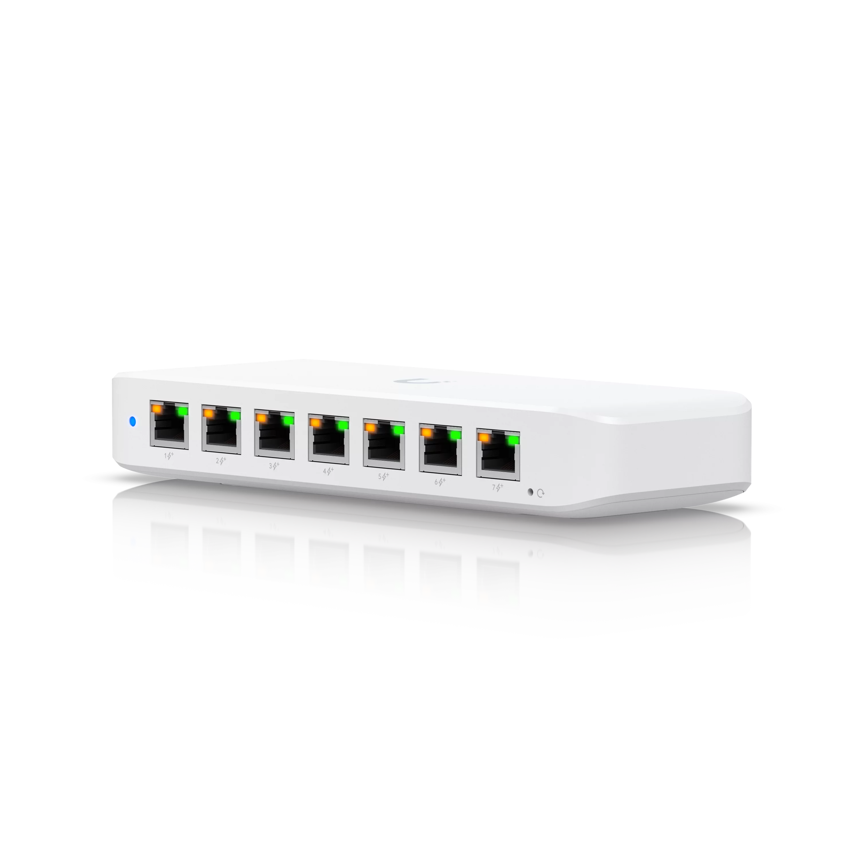 Ubiquiti Switch Ultra 60W, model USW-Ultra-60W, compacte witte 8-poorts switch