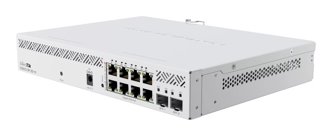 MikroTik CSS610 netwerkswitch – 8× PoE en 2× 10G SFP+ – CSS610-8P-2S+IN