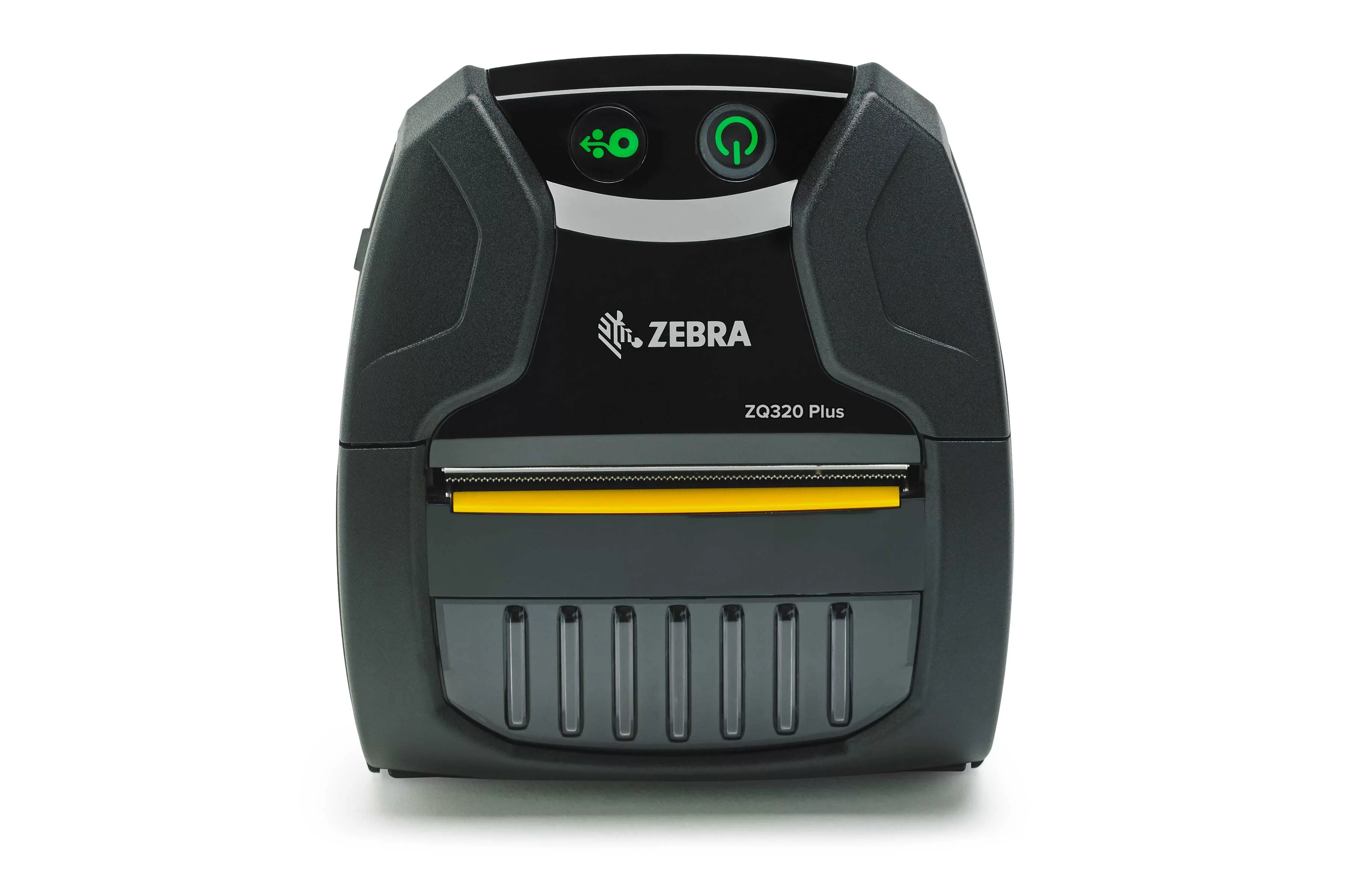 Zebra ZQ320 Plus mobiele printer in buitenomgeving, vooraanzicht