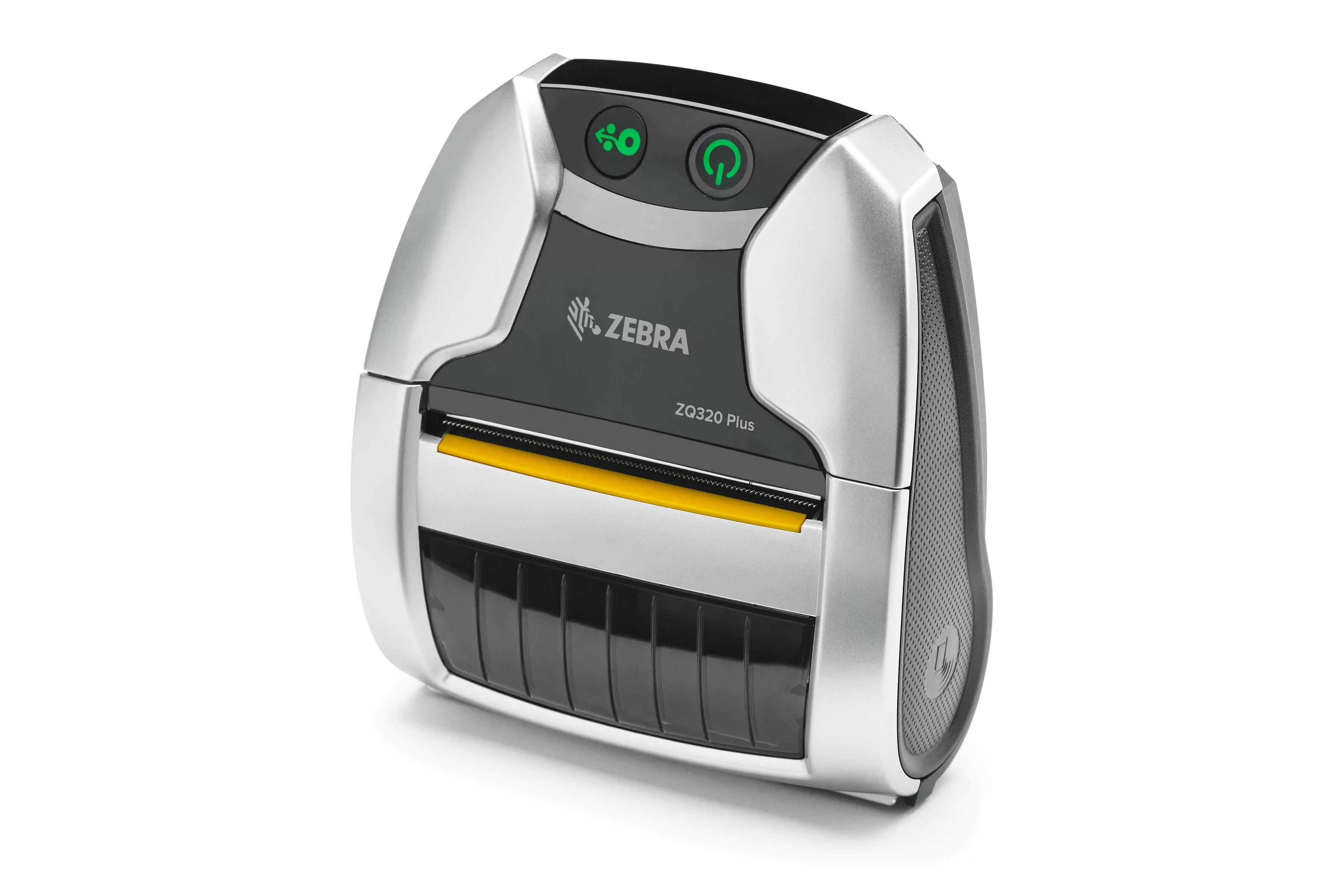 Zebra ZQ320 Plus mobiele printer voor binnengebruik, vooraanzicht links