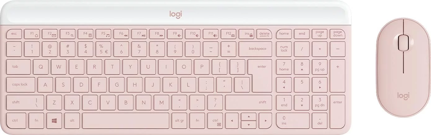 Logitech MK470 Slim Combo toetsenbord- en muisset – roze, US International – 920-011322