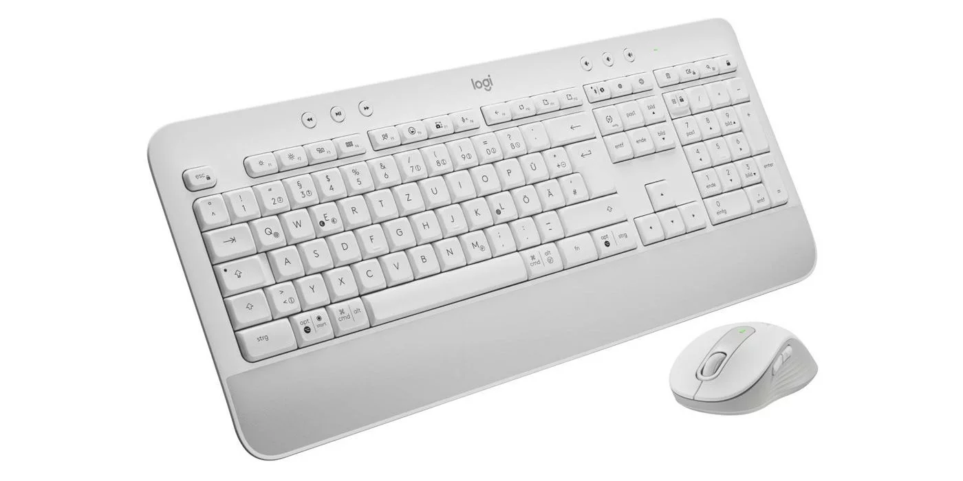 Logitech MK650 toetsenbord- en muiscombinatie – off-white, Duitse indeling – 920-011022