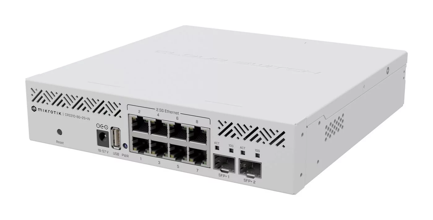 MikroTik Cloud Router Switch – 8× 2,5G en 2× 10G SFP+ – CRS310-8G+2S+IN