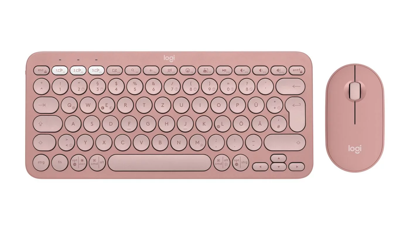 Logitech Pebble 2 Combo draadloos toetsenbord en muis – Tonal Rose – 920-012205
