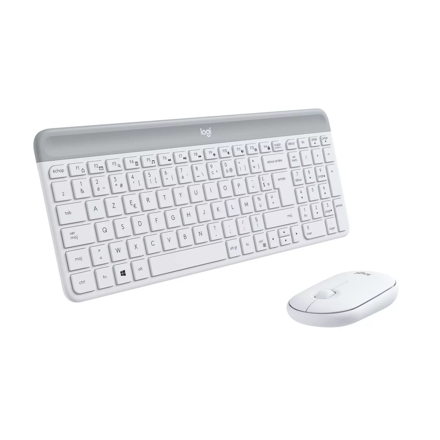 Logitech MK470 Slim draadloze toetsenbord- en muiscombinatie – Off-white, Frans AZERTY – 920-009191